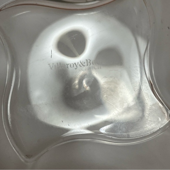 Villeroy & Boch Wave Dip Bowl Clear Glass With Deep Amber Rim 6" - Picture 5 of 6